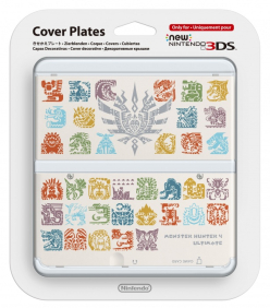 New 3DS Cover Plate Monster Hunter 4 biała
