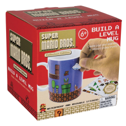 Kubek Super Mario Bros plus 4 arkusze naklejek wielokrotnego użytku