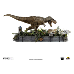 Jurassic Park Demi Art Scale Statue 1/20 T-Rex attacks Donald Gennaro 30 cm