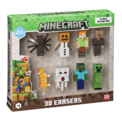 MINECRAFT S1 3D ERASERS - 8 PACK DELUXE BOX VER.B