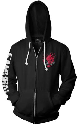JINX: Cyberpunk 2077 - Biggest Fan Black Zip-Up Hoodie M