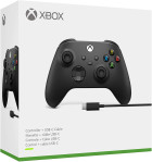 Kontroler bezprzewodowy Carbon Black + kabel USB, Xbox Series X