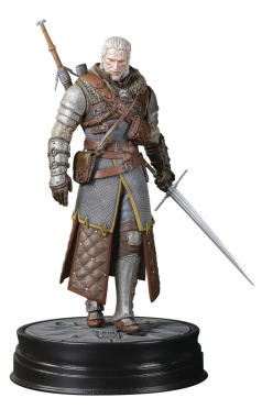 Wiedźmin 3 Dziki Gon Statua PVC Geralt w zbroi Szkoły Niedźwiedzia 24 cm