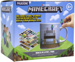 Kubek Minecraft plus 4 arkusze naklejek wielokrotnego użytku