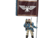 Warhammer 40k Action Figure 1/18 Astra Militarum Tempestus Scions Command Squad 55th Kappic Eagles Banner Bearer 12 cm