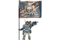 Warhammer 40k Action Figure 1/18 Astra Militarum Tempestus Scions Command Squad 55th Kappic Eagles Banner Bearer 12 cm